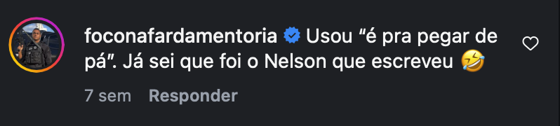 Comentário de um mentorado reconhecendo a fala do mentor no carrossel